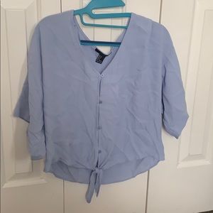 Light blue button down blouse